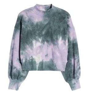 ALL IN FAVOR Tie Dye Puff Sleeve Sweatshirt